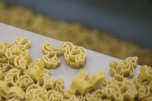 Die Einhorn Nudeln auf der Produktionsmaschine