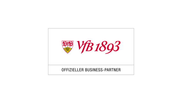 Wappen mit den Buchstaben VfB und der Jahreszahl 1893 sowie dem Text 'OFFIZIELLER BUSINESS-PARTNER'