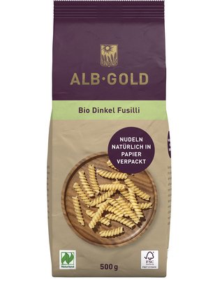 Paper packaging spelt fusilli