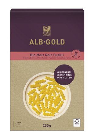 Folding box of corn rice fusilli